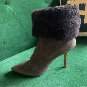 Vintage 90's Jimmy Choo Shearling & Suede bootie